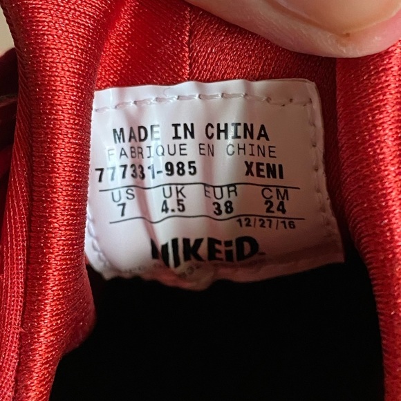 NIKE Huarache Run triple red Nikeid custom shoes - Picture 6 of 7